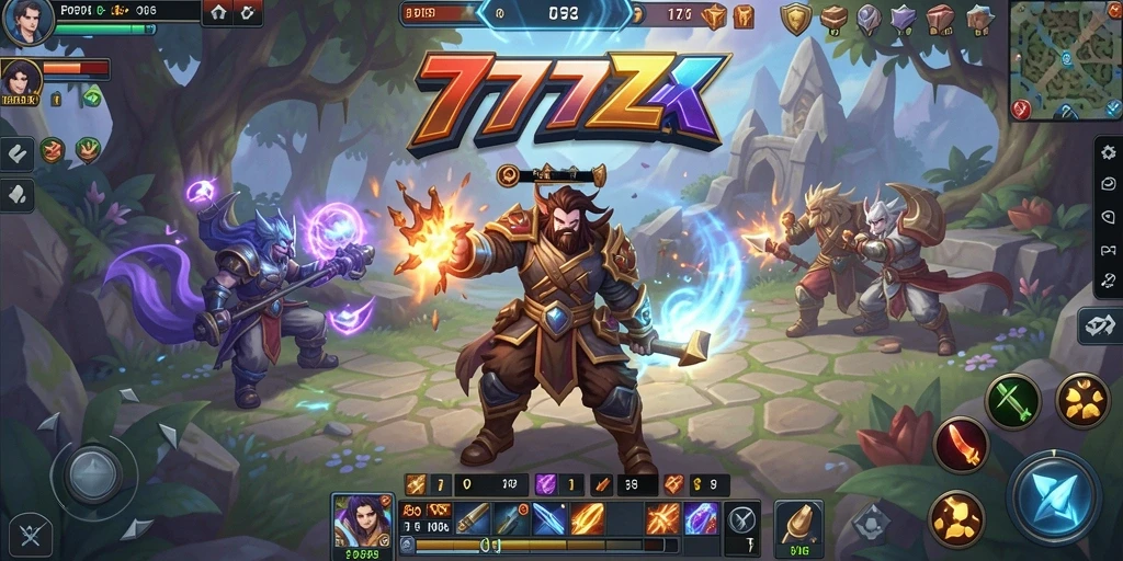 Tampilan gameplay seru di dunia fantasi 777ZX.