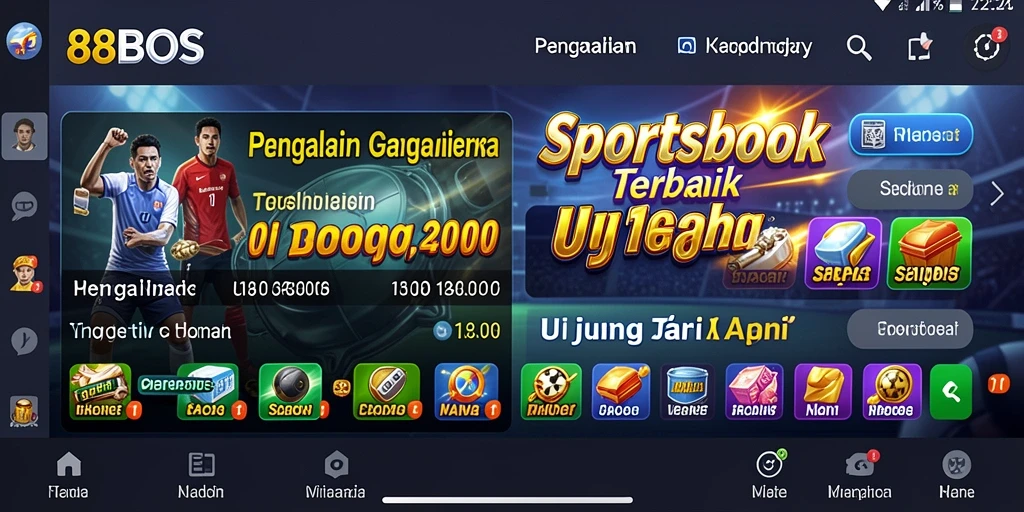 Tampilan screenshot utama 88BOS menunjukkan pengalaman taruhan olahraga yang menarik.
