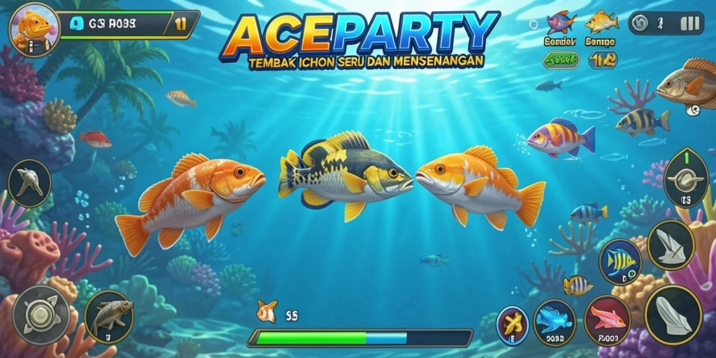 Gameplay seru Tembak Ikan di ACEPARTY dengan visual menarik.