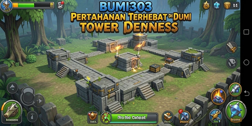 Tangkapan layar gameplay BUMI303 yang menunjukkan aksi Tower Defense yang mendebarkan.