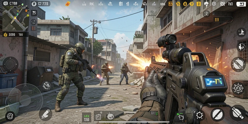 Gameplay C789 menunjukkan aksi pertempuran FPS yang seru dan mendebarkan.
