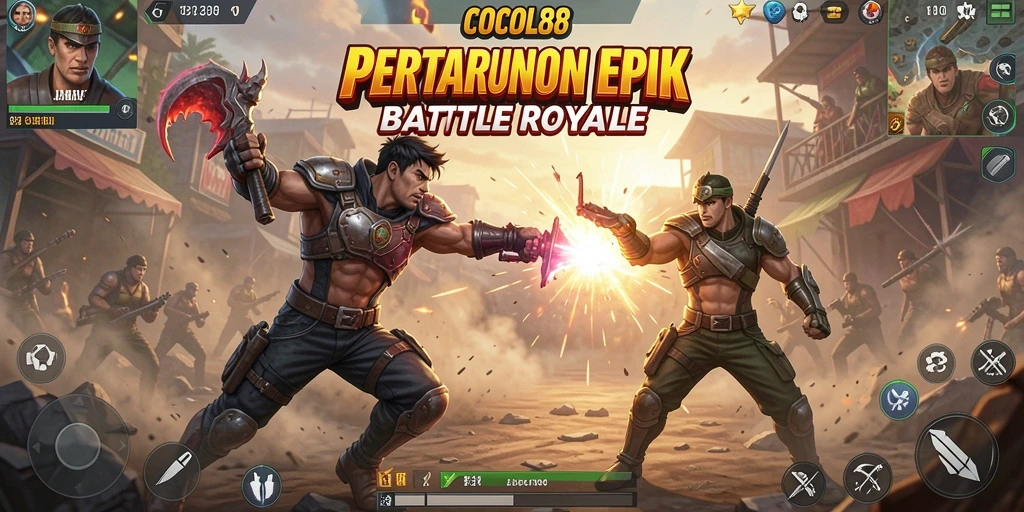 Gameplay seru COCOL88 dalam arena Battle Royale.