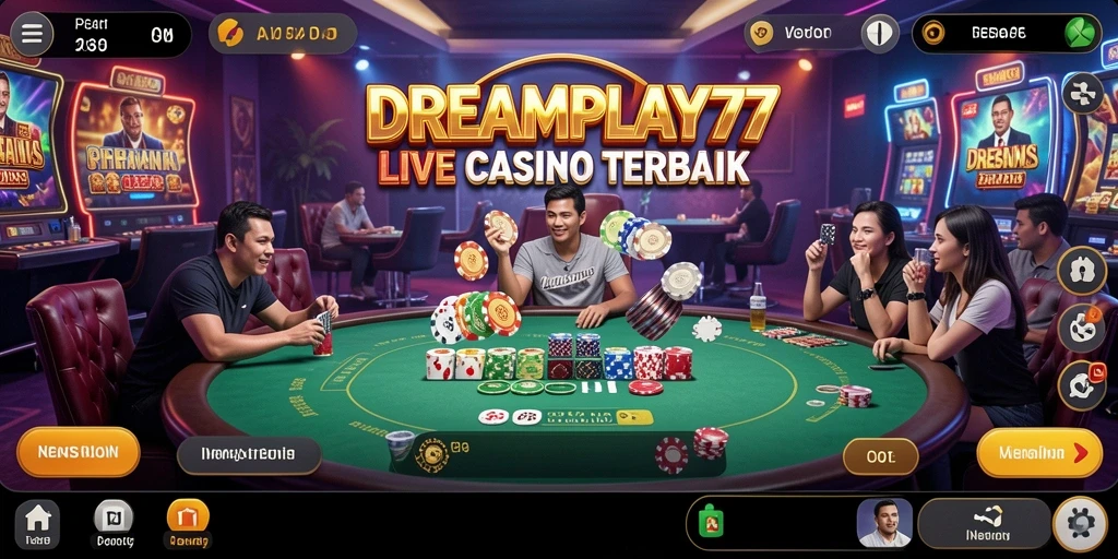 Tampilan gameplay Live Casino yang menegangkan di DREAMPLAY77.