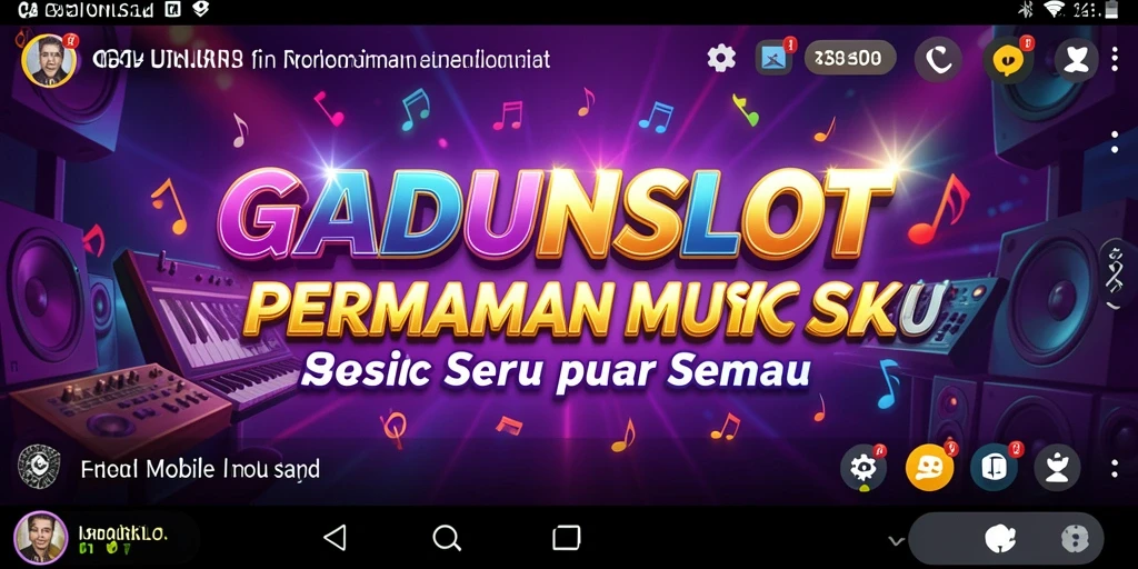 Screenshot utama GADUNSLOT menampilkan gameplay musik yang seru.