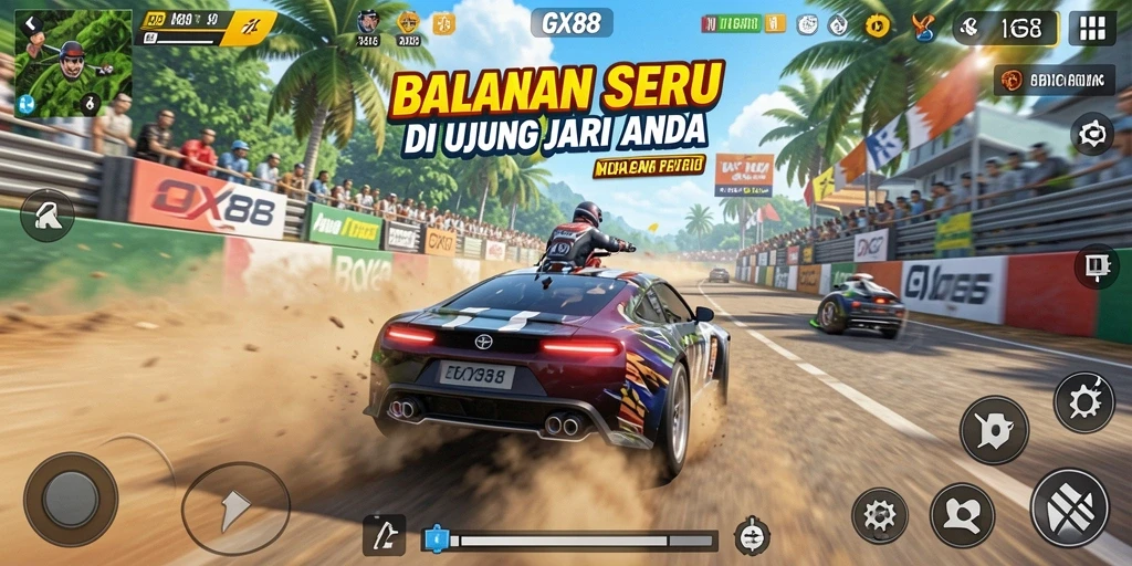 Tampilan menarik gameplay Racing dengan aksi balap yang mendebarkan.
