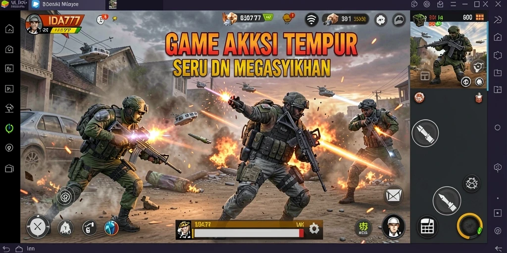 Tampilan aksi seru dalam gameplay TPS IDA777.