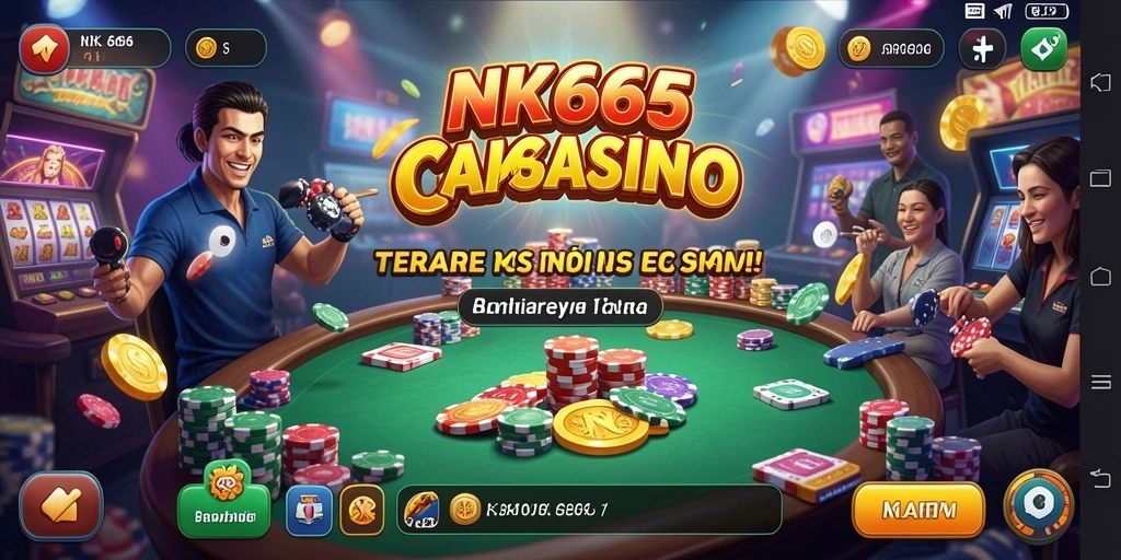 Screenshot utama NK666 menampilkan gameplay menarik dalam suasana kasino.