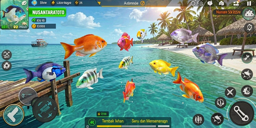 Gameplay seru menembak ikan dalam NUSANTARATOTO.