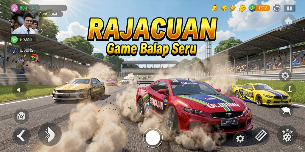 Tampilan gameplay menegangkan dari balapan di RAJACUAN.