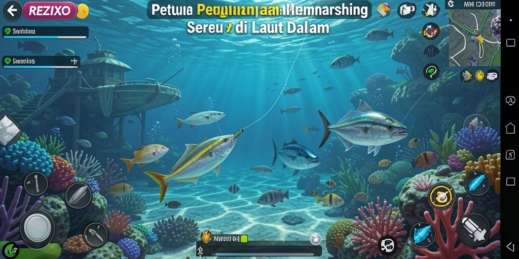 Tampilan menarik dari gameplay memancing di REZIXO